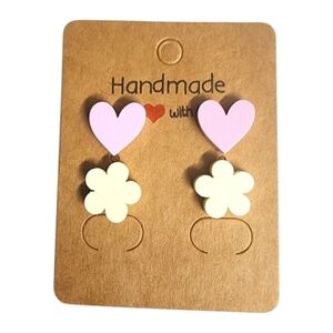 Pink Heartpetal Bloom Acrylic Stud Earrings – 2 Pair